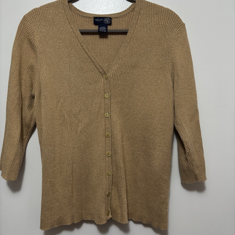 Venezia Jeans Clothing Co Button Up Cardigan Festive glitter Christmas Plus Size